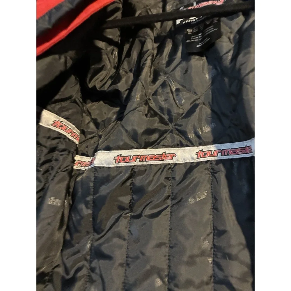 Tour Master Flex Motorcycle Jacket Men's S/M 40 Black Red Racing Padded